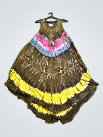 Brown Tie-Dye Dress
