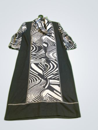 Vautier Liliane Abstract Zebra Print Midi Dress