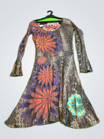 Desigual Printed Long Sleeve Maxi Dress