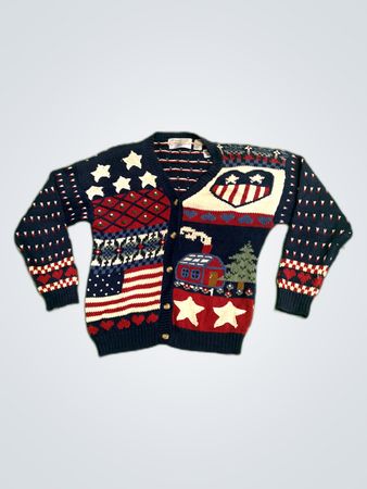 Northern Isles Patriotic Knit Cardigan