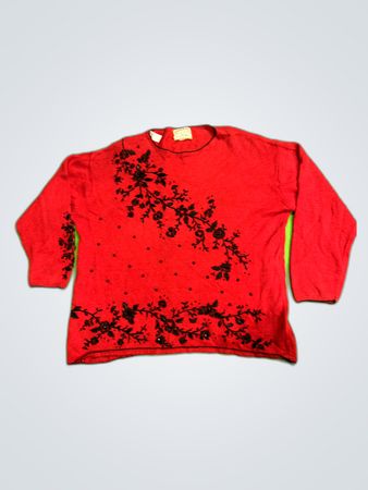 Heirloom Collectibles Embroidered Knit Sweater