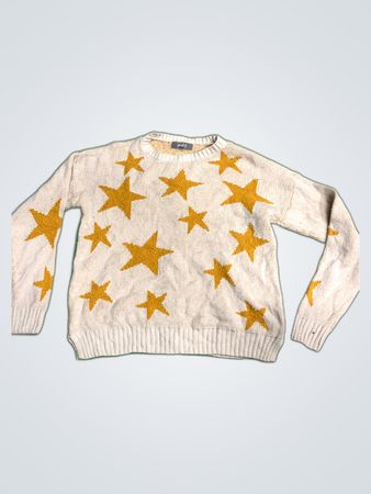 Marled Clothing Yellow Star Print Knit Sweater
