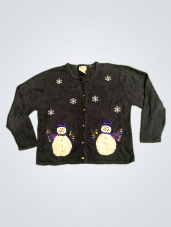 Crystal-Kake Snowman Cardigan