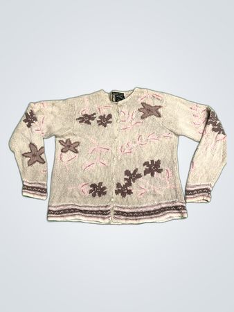 Eddie Bauer Garden Floral Handknit Cardigan