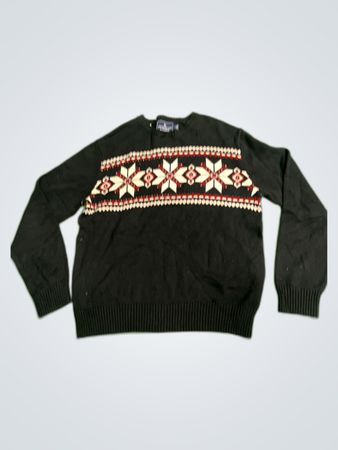 American Living Black Snowflake Sweater