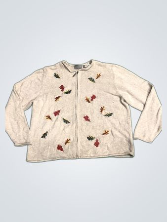 Croft & Barrow Embroidered Knit Cardigan