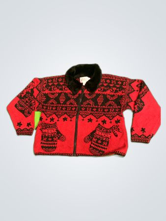 Elana Carrello Red Knit Cardigan