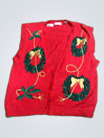 Ashley Hill Red Knitted Christmas Vest