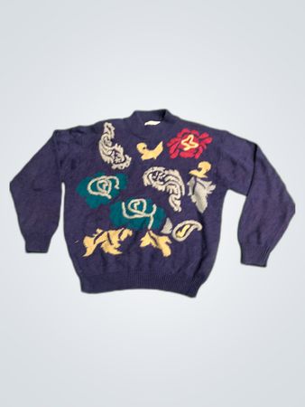 Alfred Dunner Purple Knit Sweater