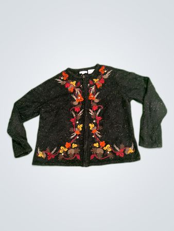 Croft & Barrow Embroidered Knit Cardigan