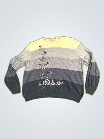 Alfred Dunner Striped Knit Sweater