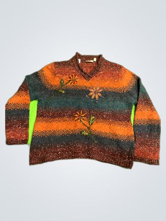 Croft & Barrow Striped V-Neck Knit Sweater