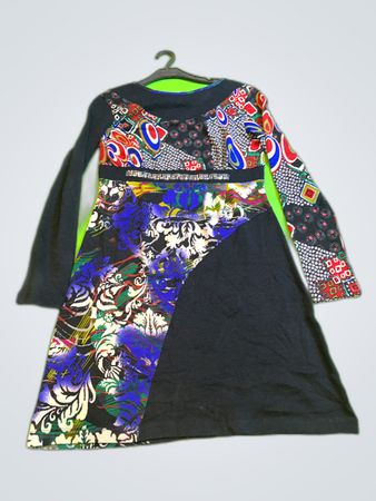 Long Sleeve Patchwork Dress