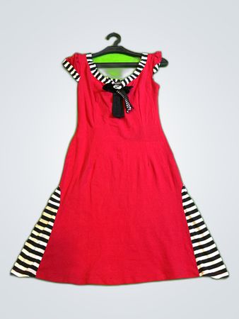 Jessica Louise Red Striped Mini Dress