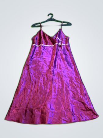 Couleur Nuit Purple Satin Slip Dress