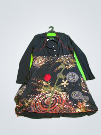 L33 Abstract Print Long Sleeve Dress