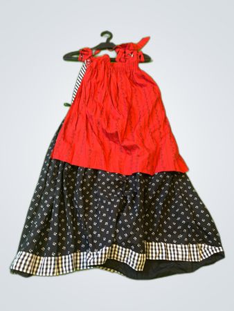 Marjo Red and Black Smocked Mini Dress