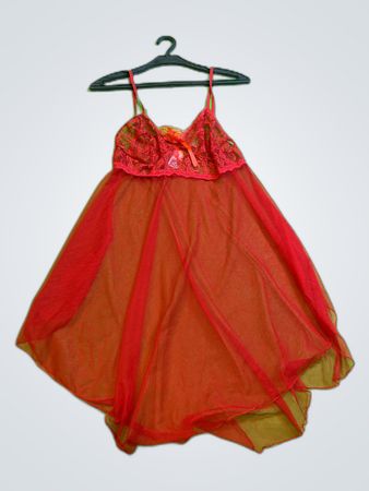 Red Lace Babydoll Slip Dress