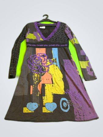 Love Moschino Printed V-Neck Midi Dress