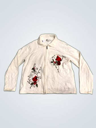 Allison Daley Embroidered Zip Cardigan