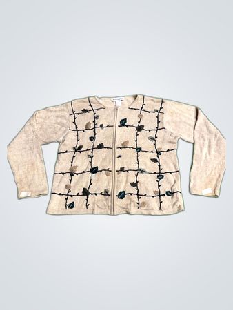 Dressbarn Beige Knit Cardigan