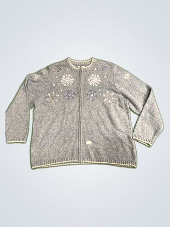 Croft & Barrow Women's Snowflake Knit Cardigan