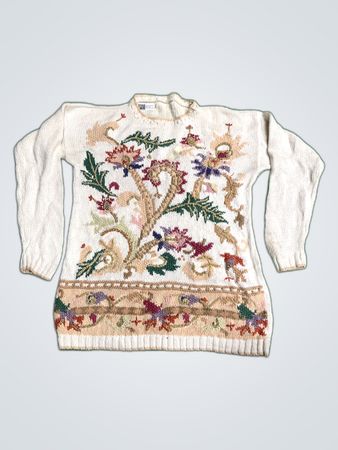 Laura Ashley Embroidered Knit Sweater