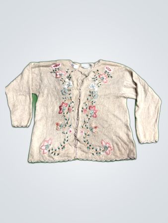 Shenanigan's Floral Embroidered Cotton Cardigan