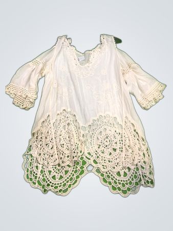 White Lace Trim Blouse