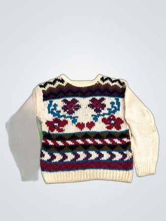 Knitted by Hand Patterned Knit Sweater
