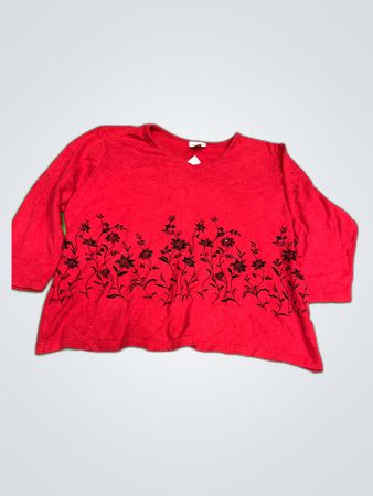 Red Floral Blouse