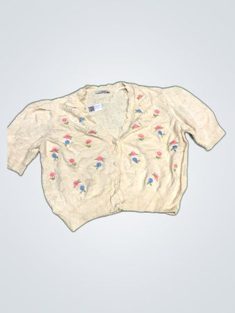 George Floral Embroidered Knit Cardigan