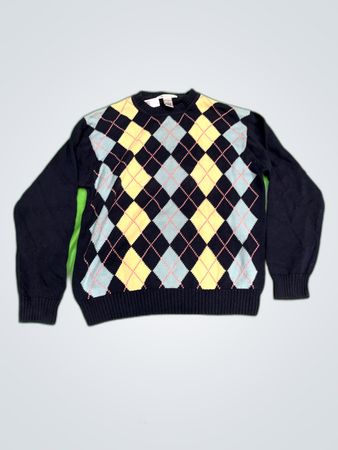 Geoffrey Beene Argyle Crewneck Sweater