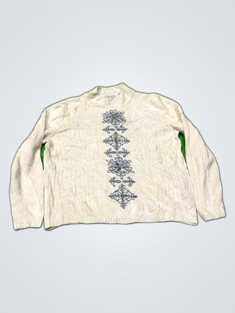 Alfred Dunner Embroidered Knit Sweater