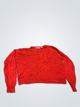 Morsley Red Embroidered Knit Sweater
