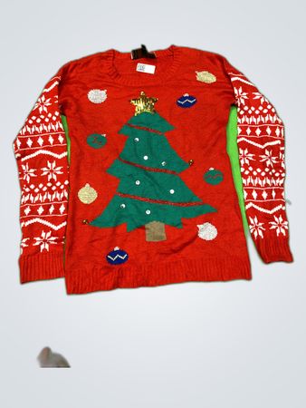 H&M Red Christmas Tree Knit Sweater