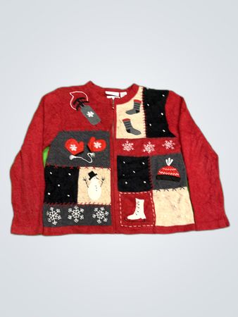 Croft & Barrow Red Knit Christmas Cardigan
