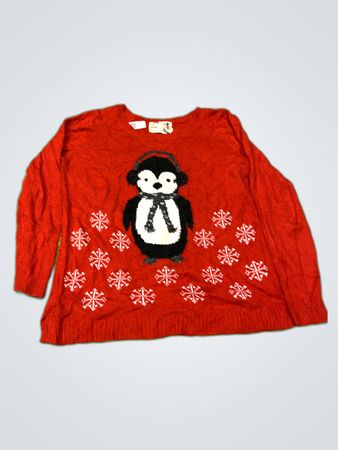 Unbranded Red Penguin Knit Sweater