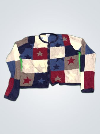 Christopher & Banks Patchwork Knit Cardigan