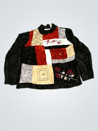 Alfred Dunner Patchwork Knit Sweater