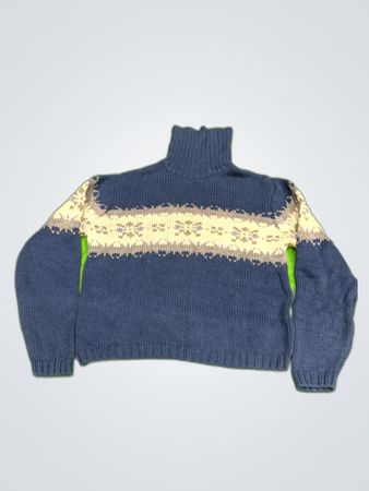 H&M Blue Fair Isle Turtleneck Sweater