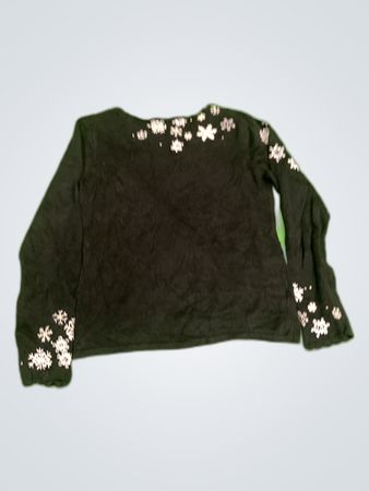 Zara Black Snowflake Embroidered Knit Sweater