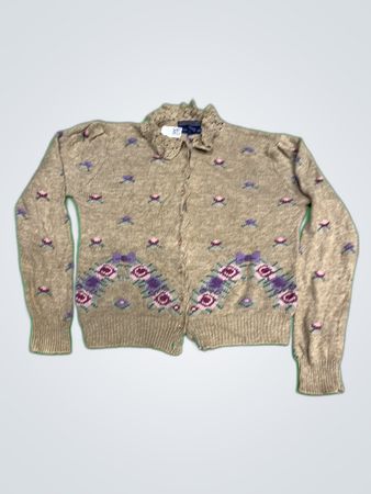 Herman Geist Floral Knit Cardigan