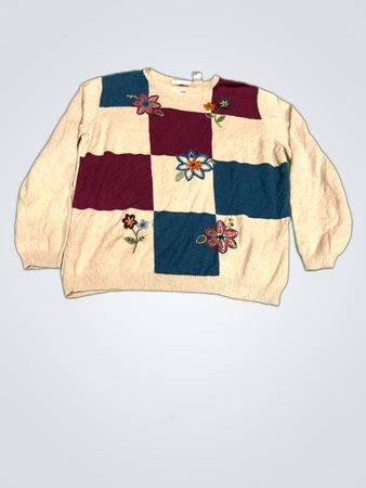 Alfred Dunner Patchwork Knit Sweater