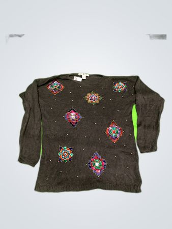 Embroidered Knit Sweater