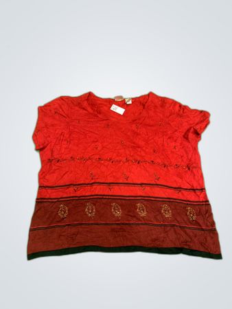 Red and Brown Blouse