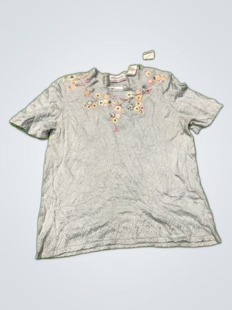 Alfred Dunner Petite Embroidered Floral Top