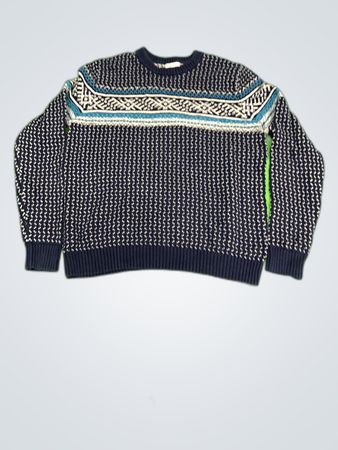 Merona Navy Patterned Knit Sweater