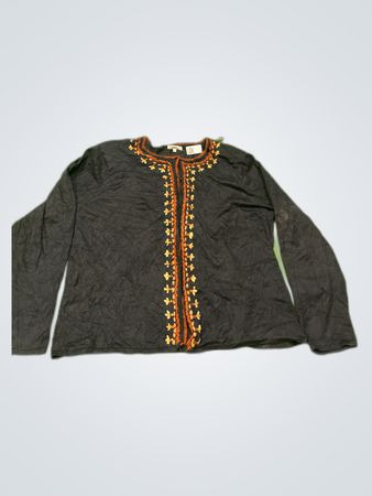 Carducci Black Embroidered Cardigan