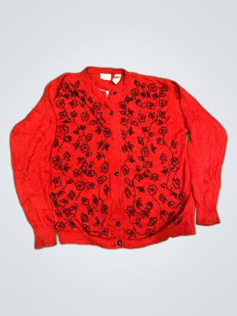 Jack & Jones Red Embroidered Cardigan